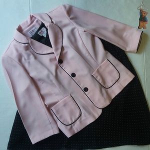 R&K Originals Pink and black 3 pc. suit with skirt